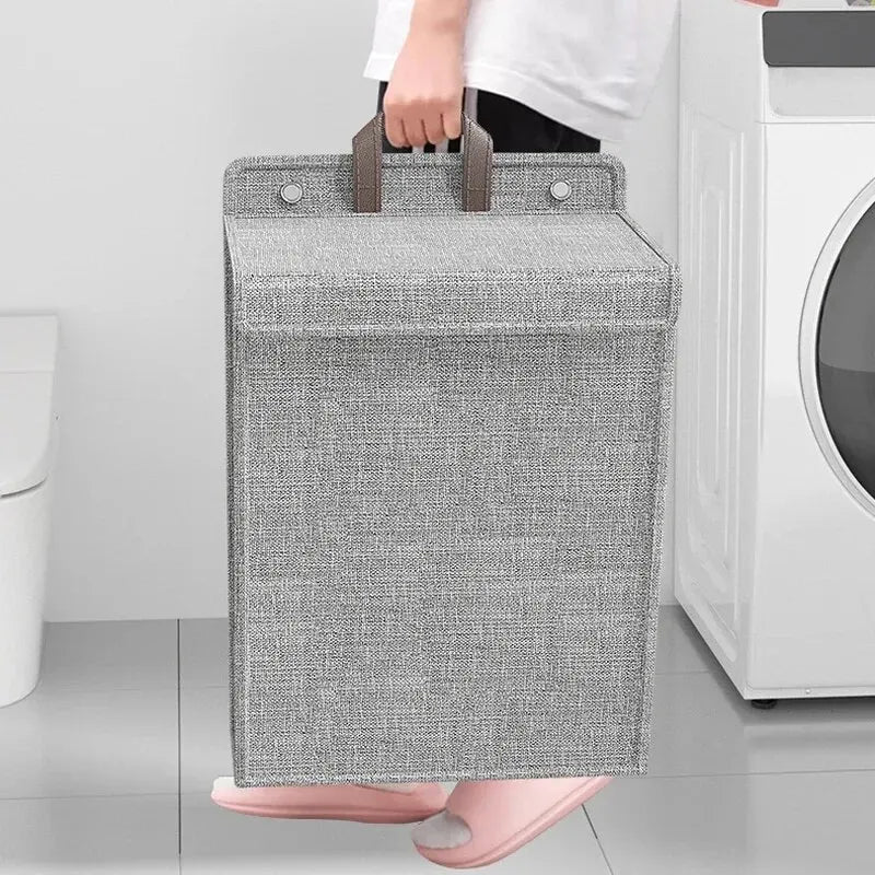 Panier à linge mural adhésif sans perçage – filet pliable