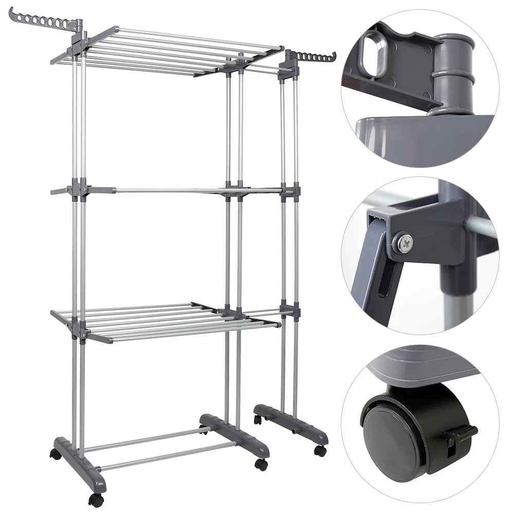 Étendoir tour extensible 4 niveaux – 75 à 142,5cm