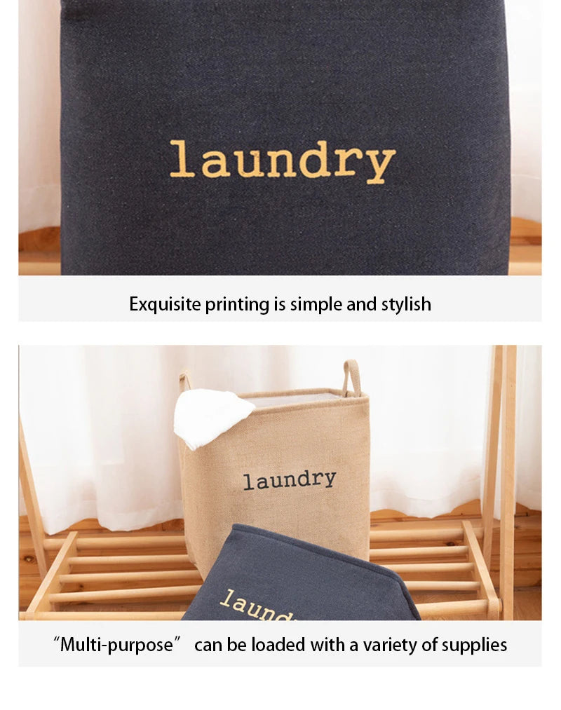 Panier à linge en jute naturel – pliable 4 coloris 38x35x25cm