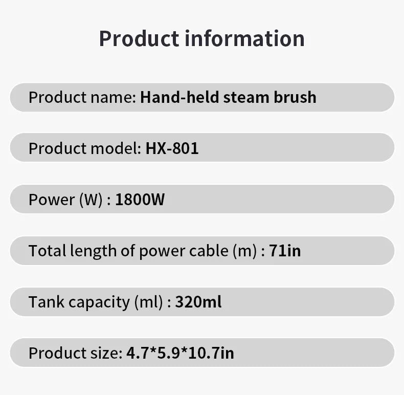 Défroisseur vapeur 1780W grande capacité – écran tactile 320ml