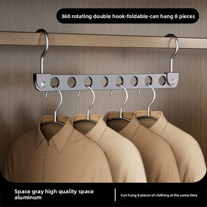 Cintres support pivotant 8 crochets pliable – gain de place armoire