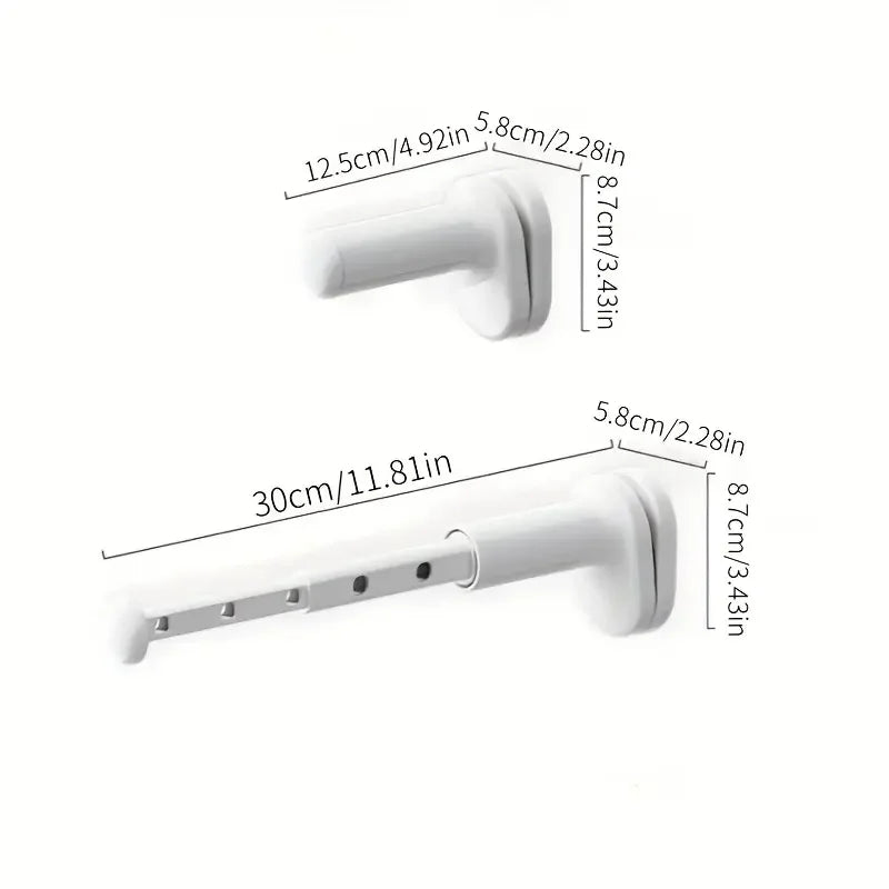 Étendoir balcon barre télescopique clipse ajustable 7 zones