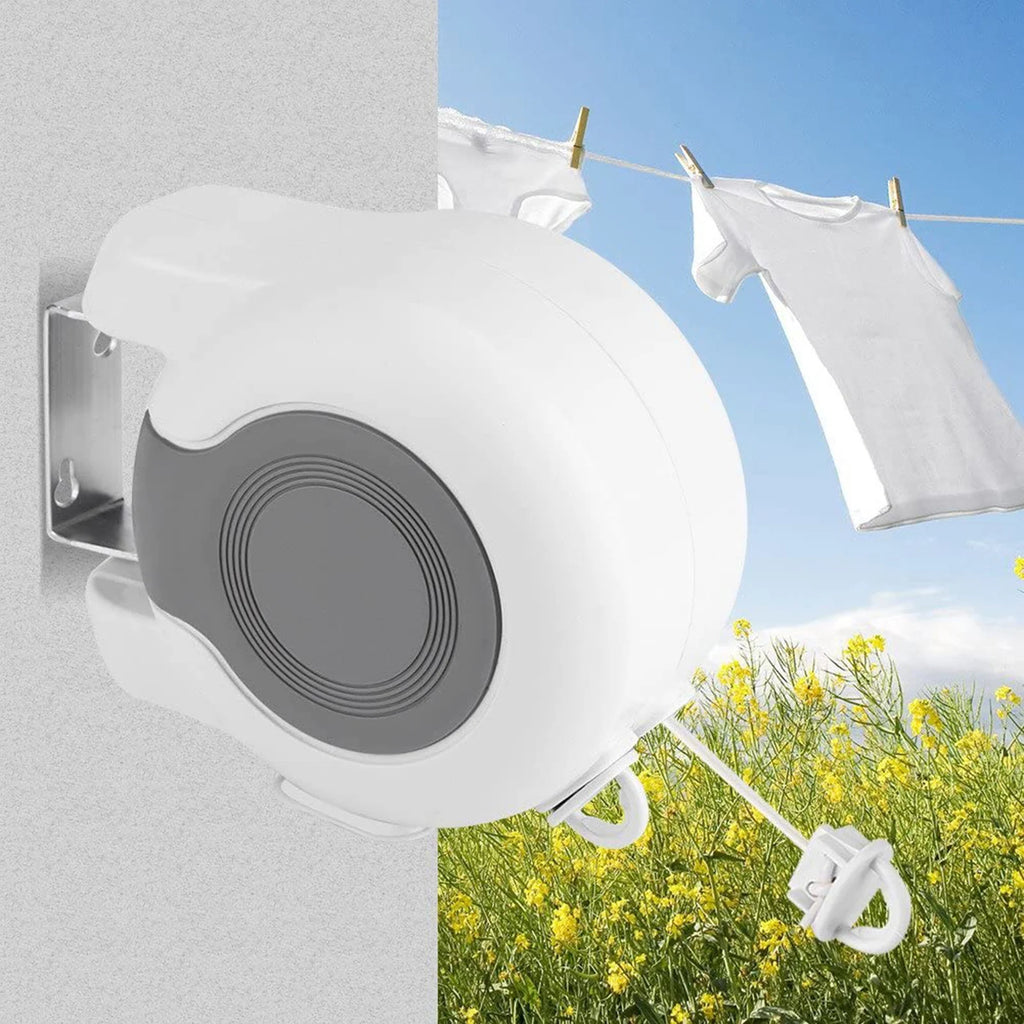Corde à linge rétractable extérieur – enrouleur double fil