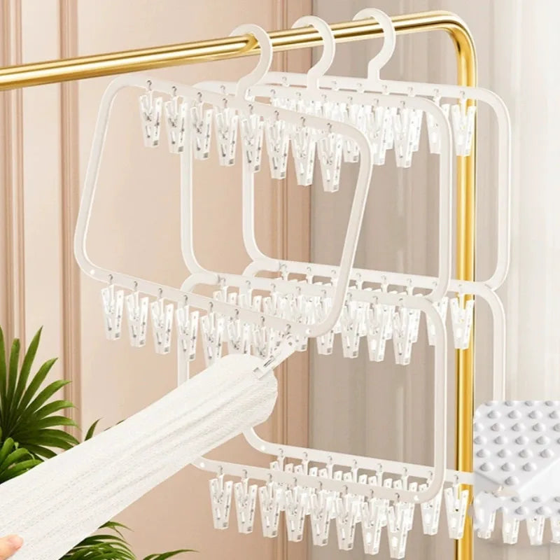 Petit étendoir à linge multi-pinces sous-vêtements suspendu