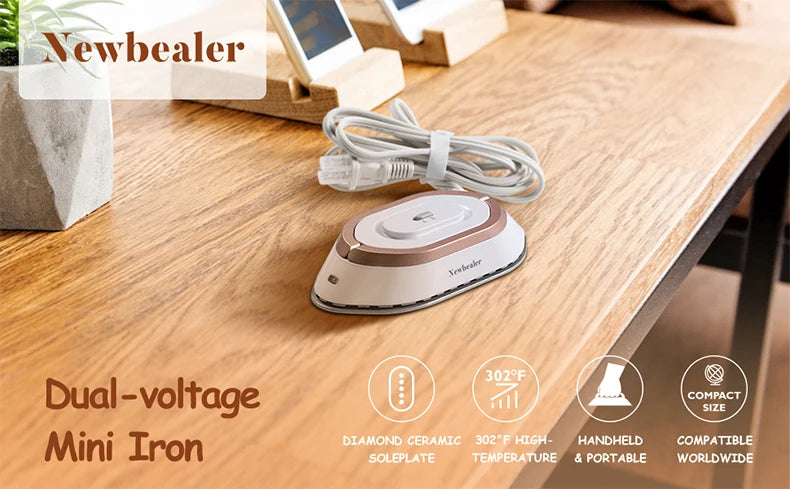 YUNCHI Portable Mini Electric Iron Dual-voltage Non-steam Travel Dry Iron 100-240V