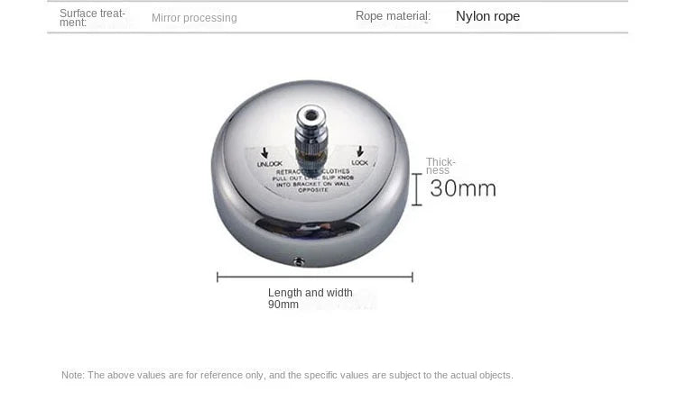 Corde à linge acier inoxydable – rétractable murale
