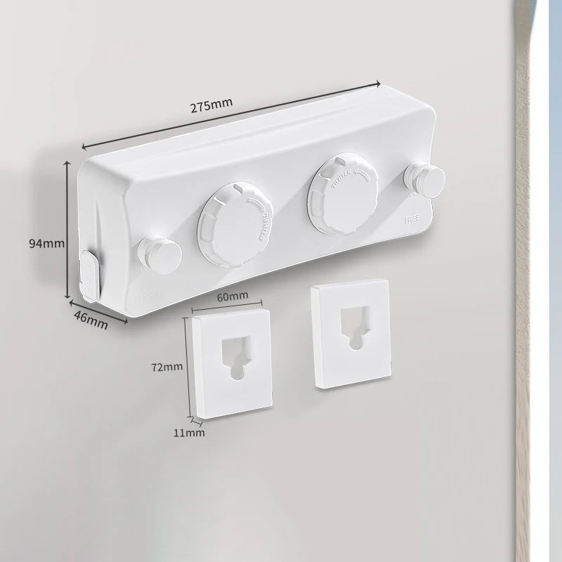 Corde à linge orientable murale – rétractable simple fil