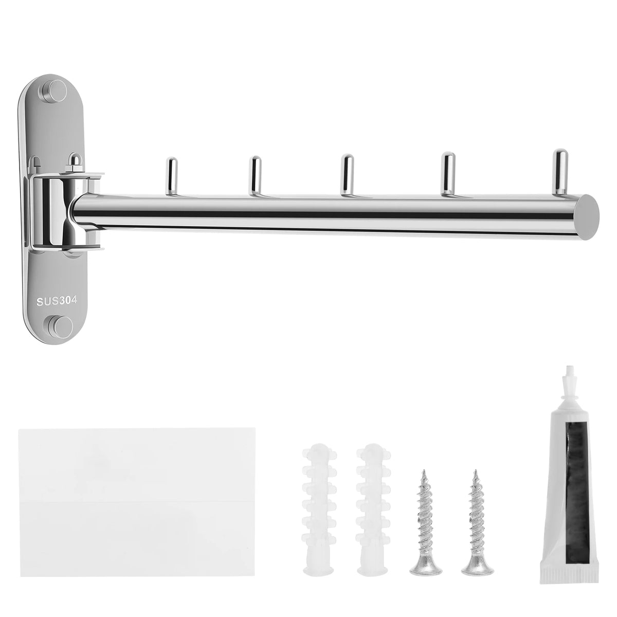 Étendoir mural rotatif pliable – acier inoxydable gain de place