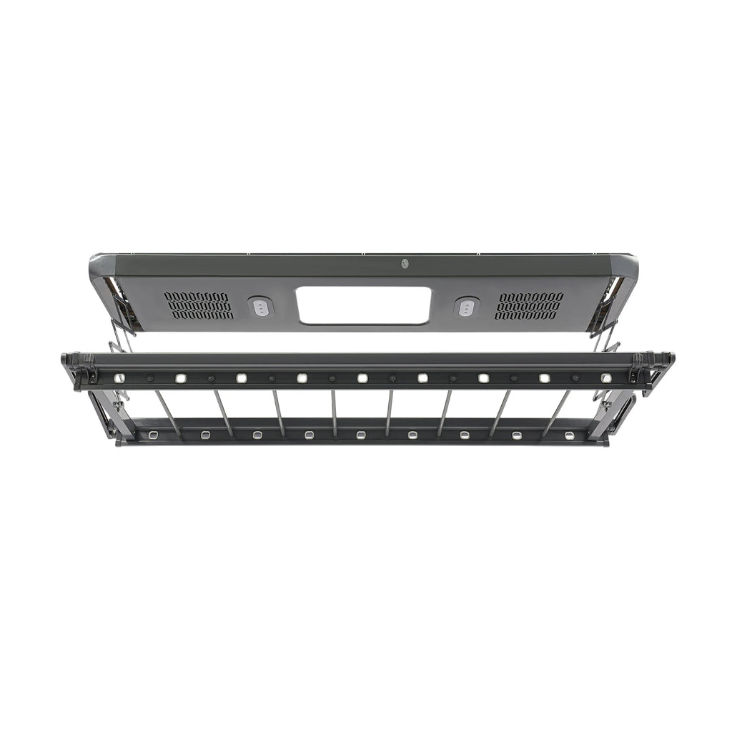 Étendoir plafond électrique LED – ventilation et télécommande