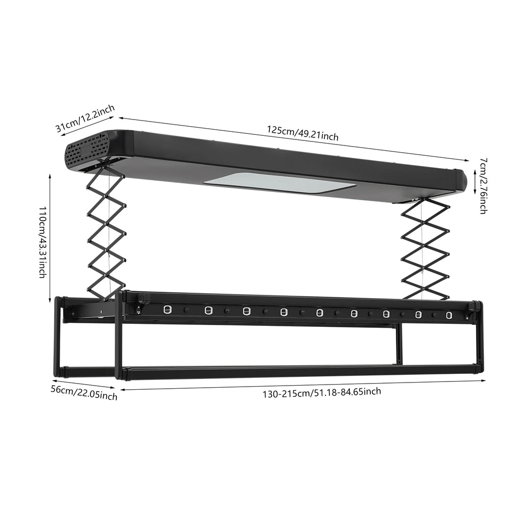 Étendoir plafond motorisé LED – descente télécommandé