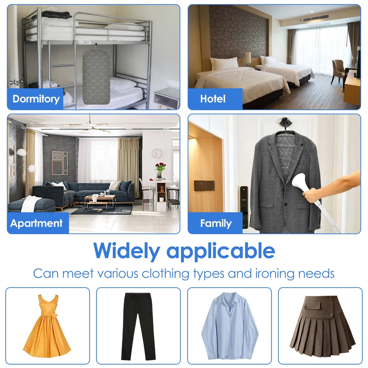 Hanging Ironing Board Portable Foldable Travel Clothes Steamer Board with Ironing Glove Hanging Steamer Pad for Travel and Home