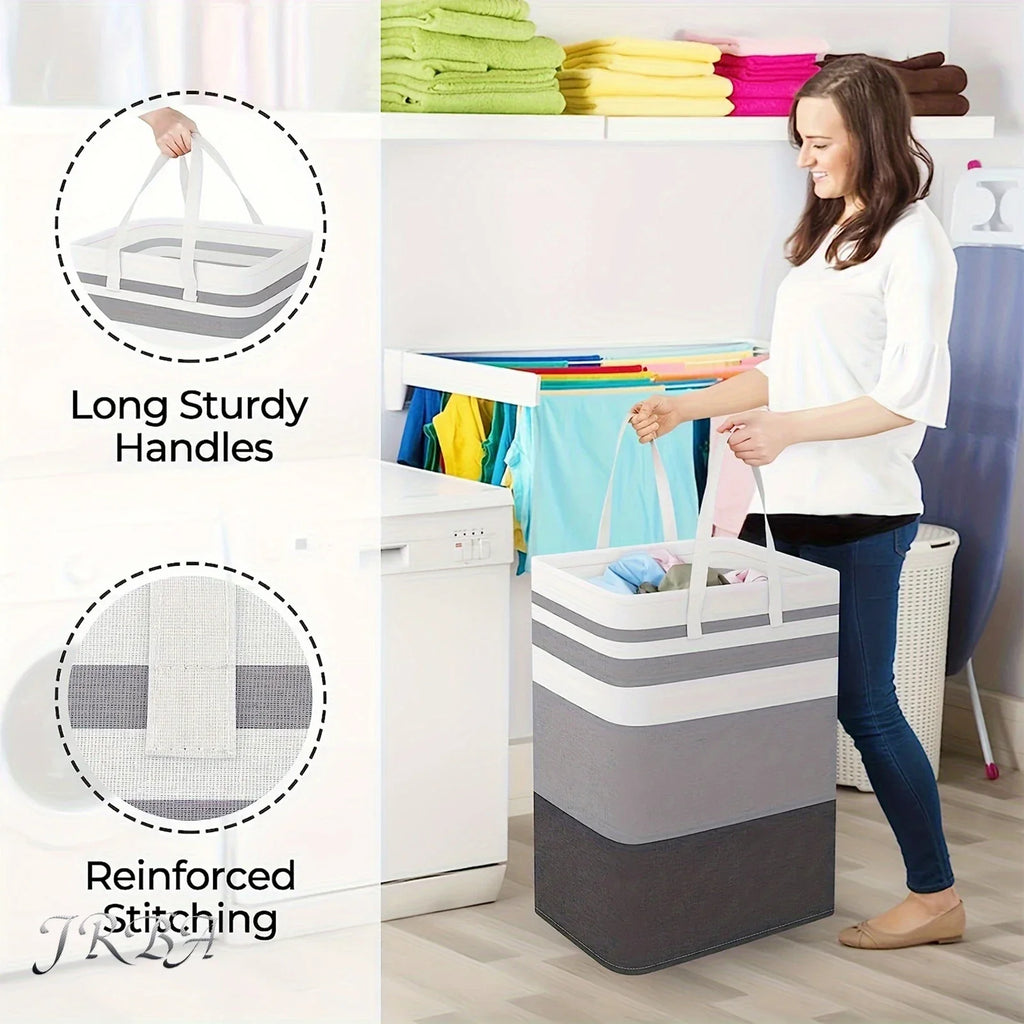 Panier à linge pliable 75L – polyester léger avec poignées