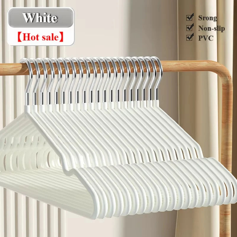 Cintres métal sans trace antidérapants – lot de 10 blanc gris noir
