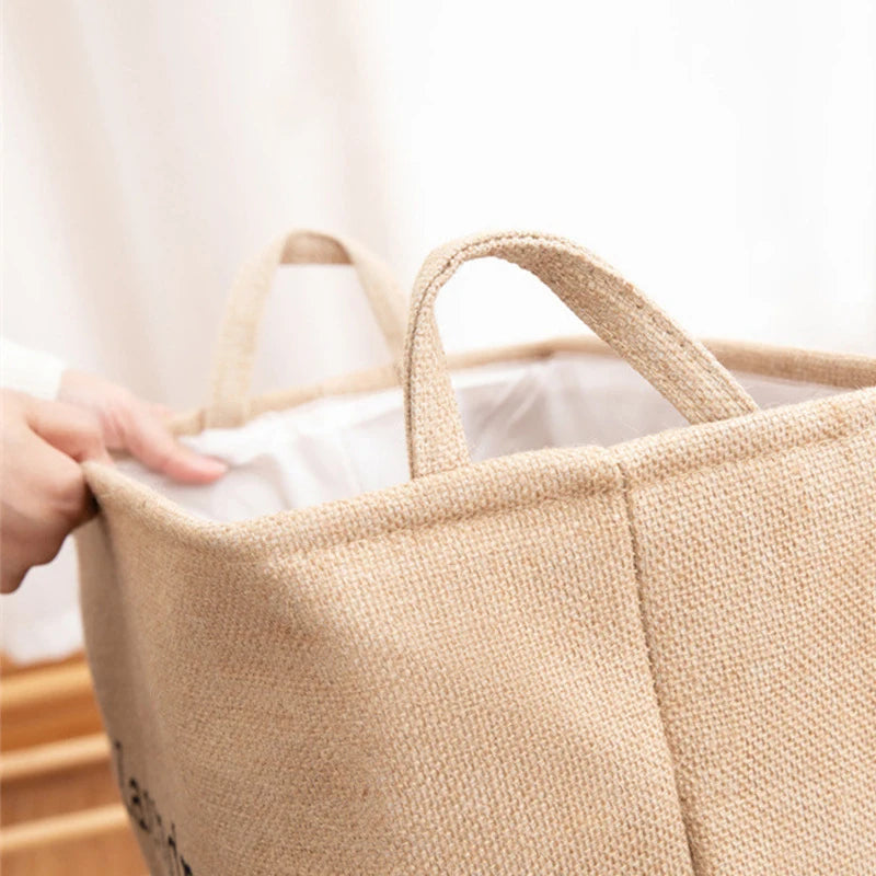 Panier à linge en jute naturel – pliable 4 coloris 38x35x25cm