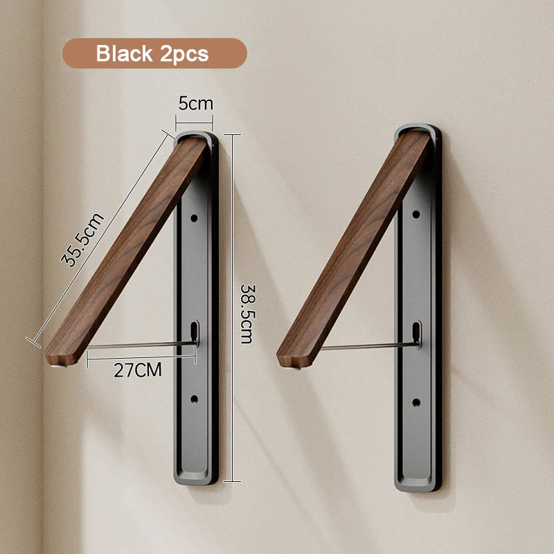Étendoir mural pliable invisible – bois aluminium