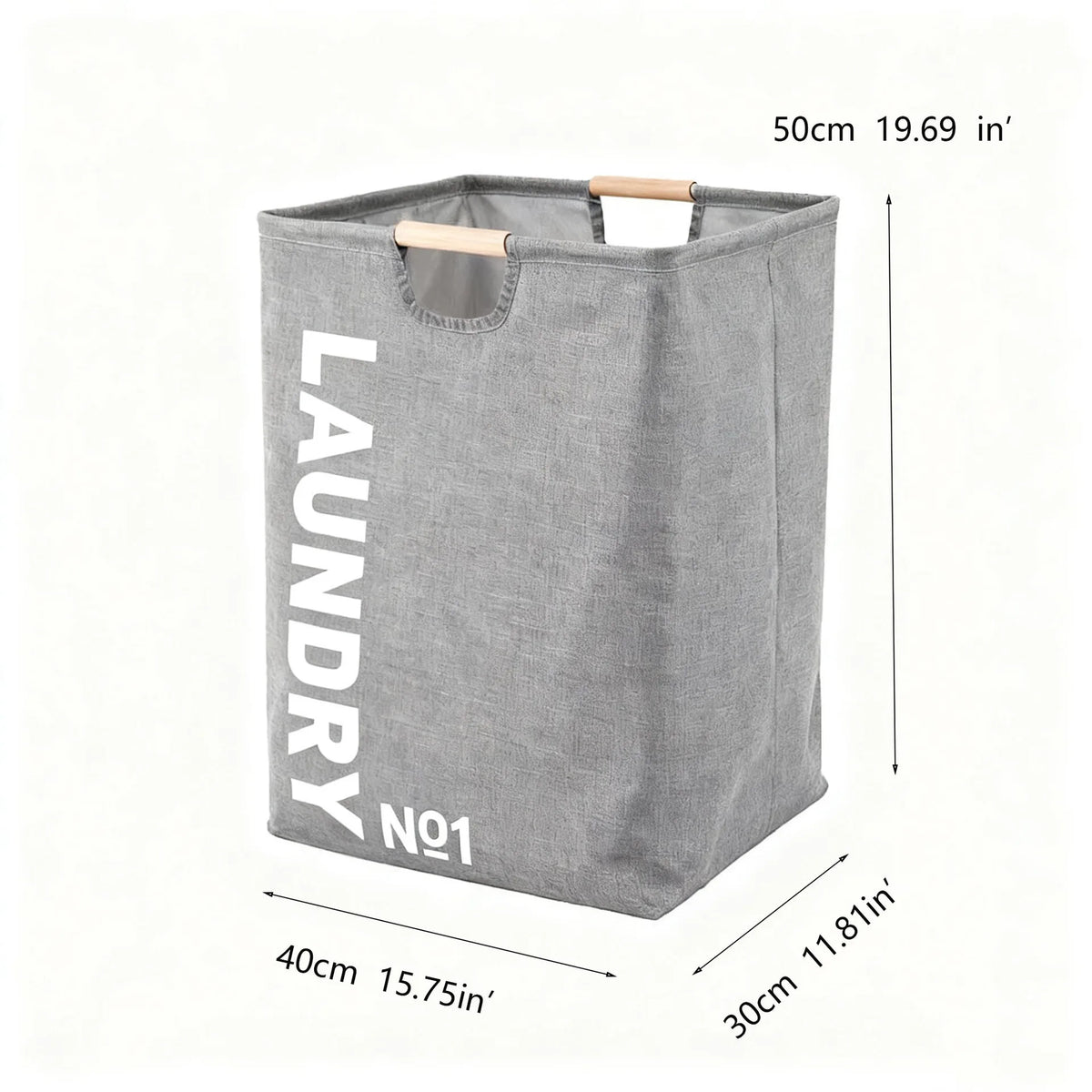 Panier à linge tissu imperméable – noir gris ou blanc 40x30x50cm