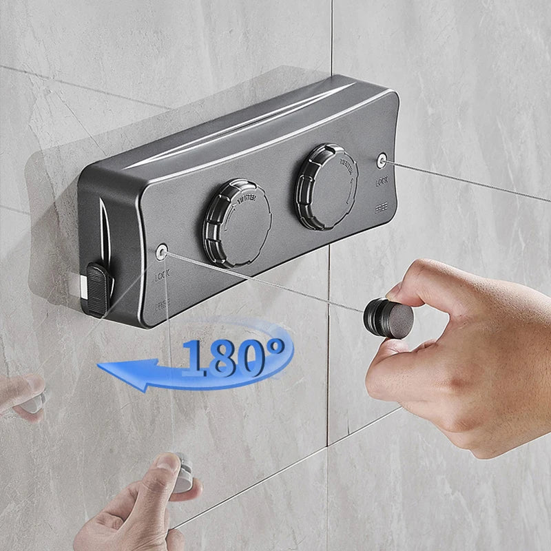 Corde à linge orientable murale – rétractable simple fil