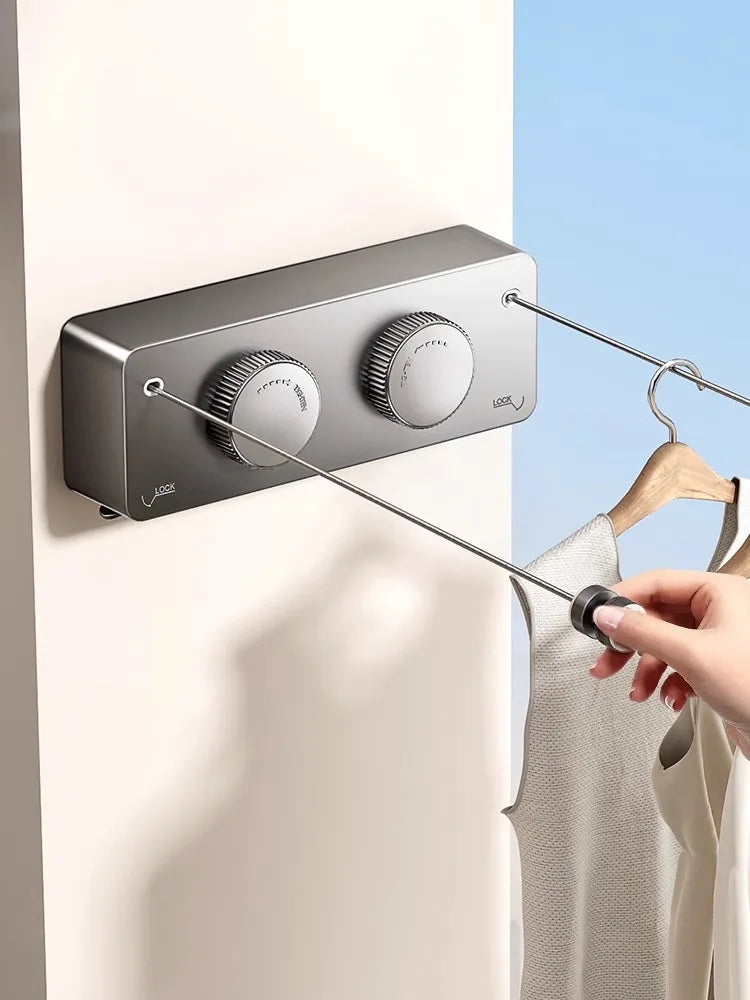 Corde à linge compacte murale – rétractable simple fil
