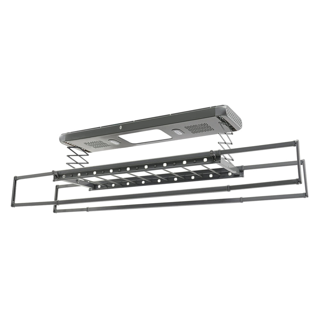 Étendoir plafond électrique LED – ventilation et télécommande