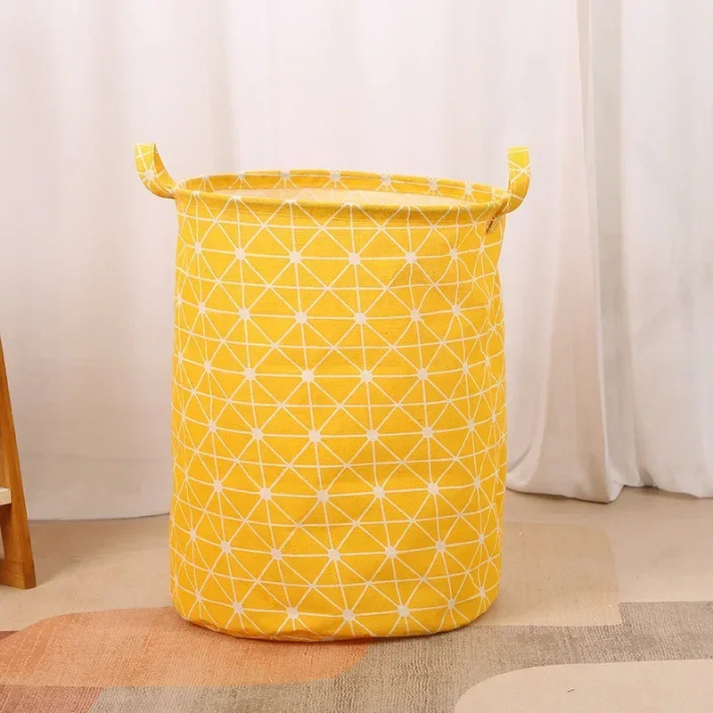 Panier à linge coton et lin – motifs enfants et déco 5 designs 35x45cm