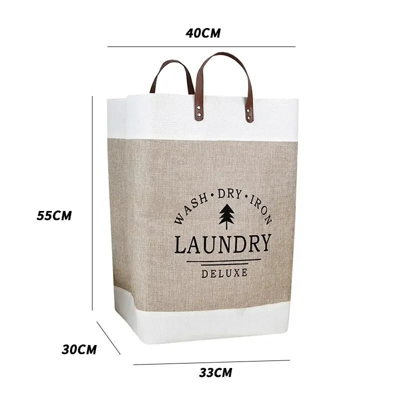 Panier à linge en coton naturel – pliable off-white style classique