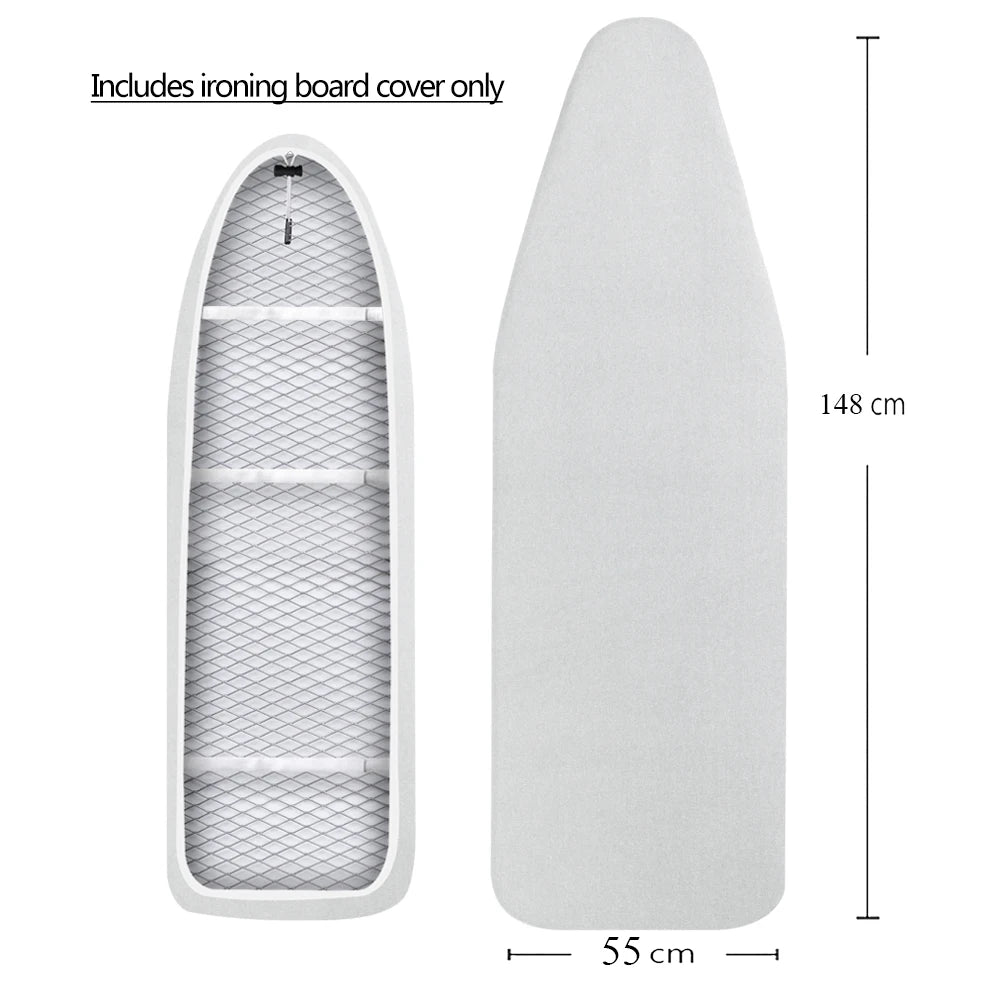 Ironing Board Cover Scorch Resistant, Cotton Cloth Ironing Cover with Padding Heat Reflective Heavy Duty Pad 140x50cm