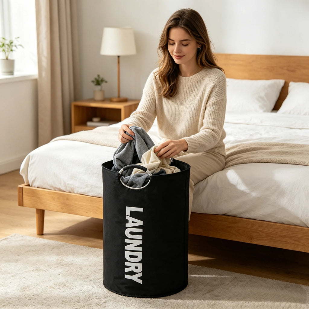 Panier à linge imperméable pliable – poignées rembourrées grandes anses