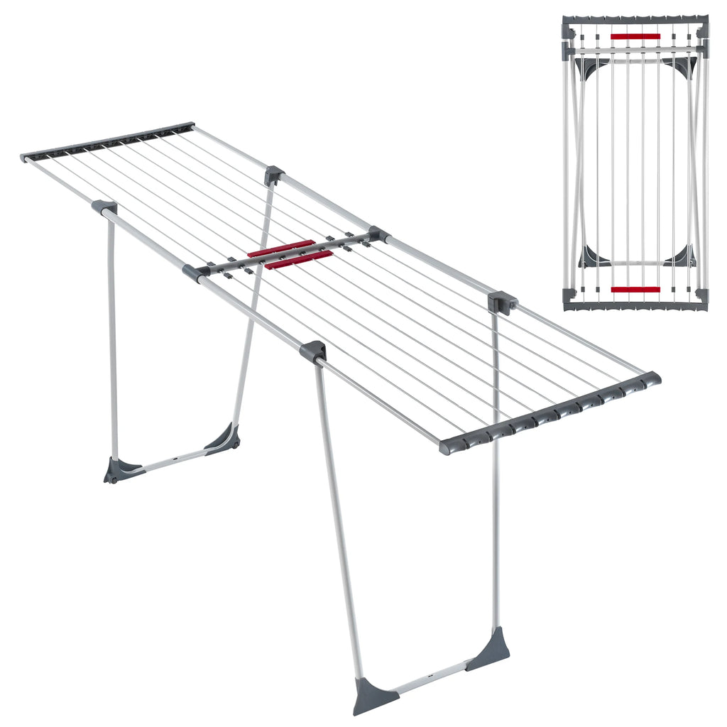 Étendoir à linge pliable extensible – télescopique blanc