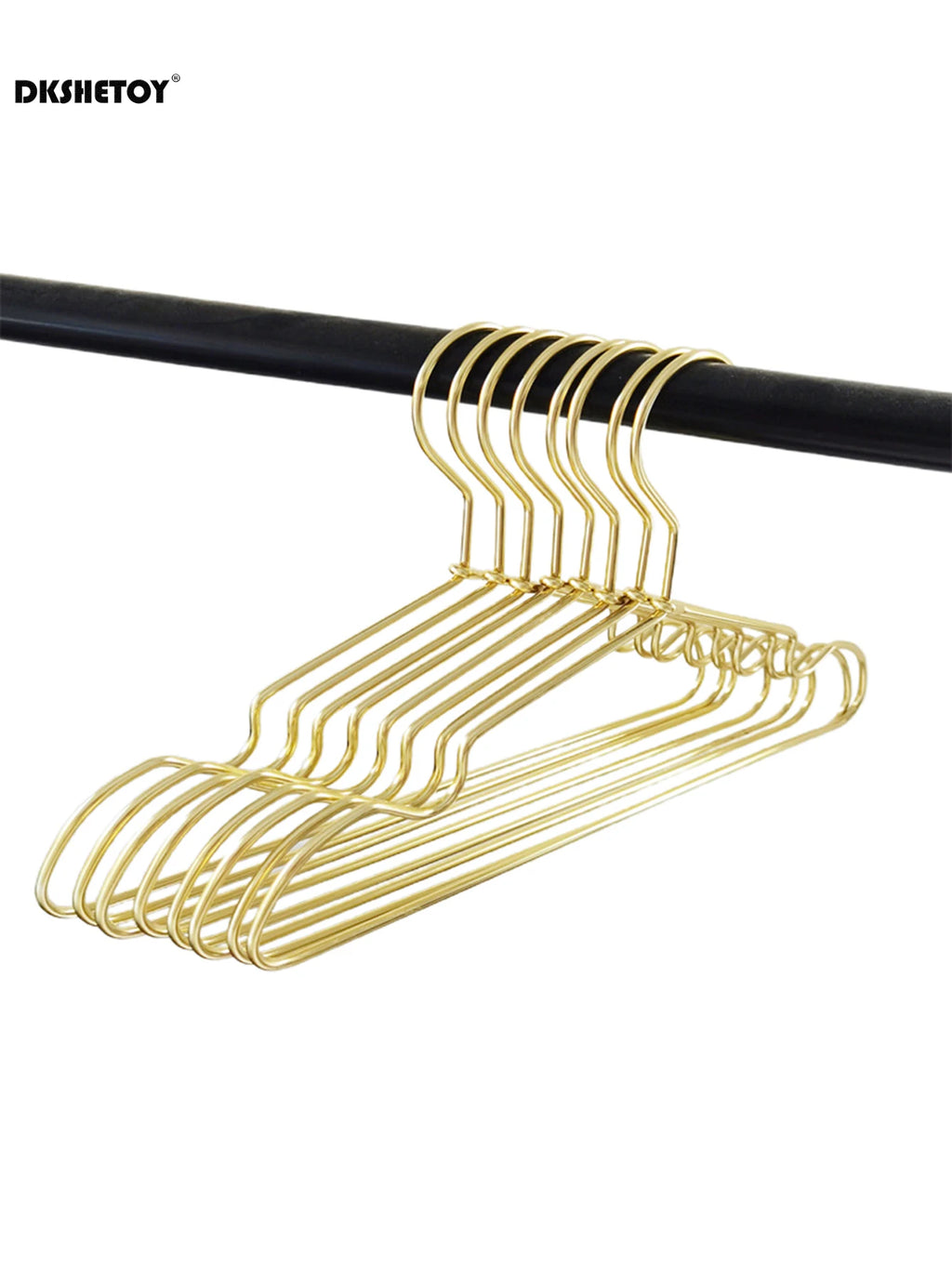 Cintres métal légers aluminium – lot de 10 doré ou argenté