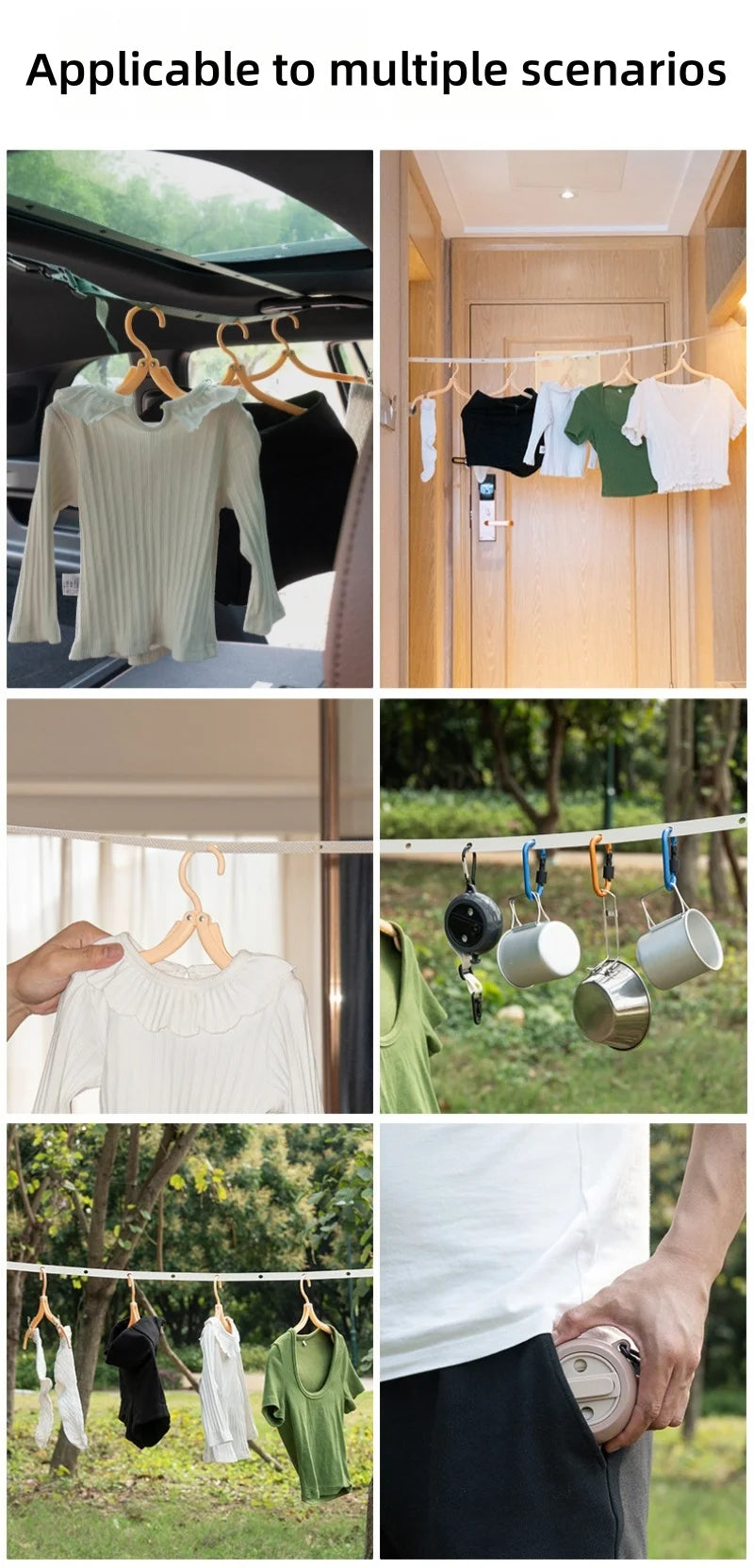 Corde à linge sangle – antidérapante à trous