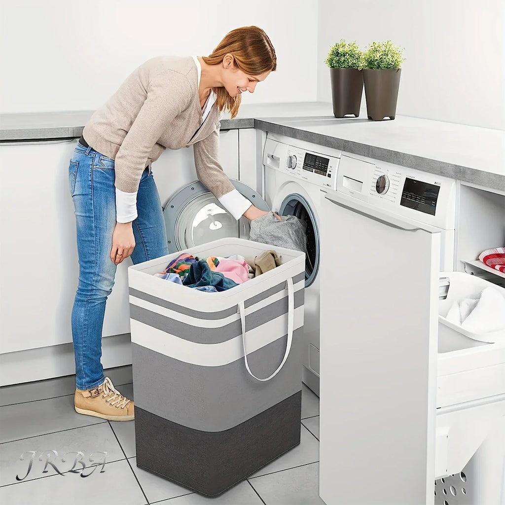 Panier à linge pliable 75L – polyester léger avec poignées