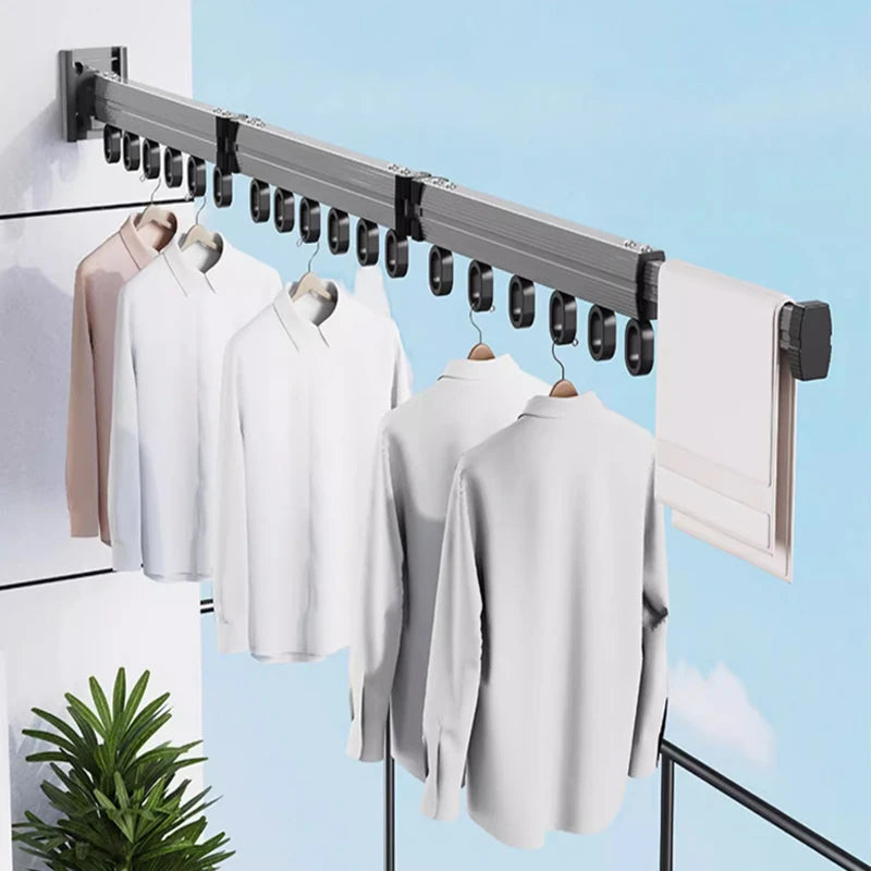 Étendoir à linge mural articulé – aluminium jusqu'à 3 segments