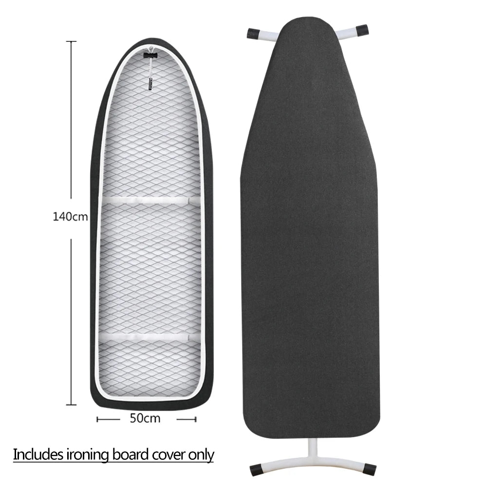 Ironing Board Cover Scorch Resistant, Cotton Cloth Ironing Cover with Padding Heat Reflective Heavy Duty Pad 140x50cm