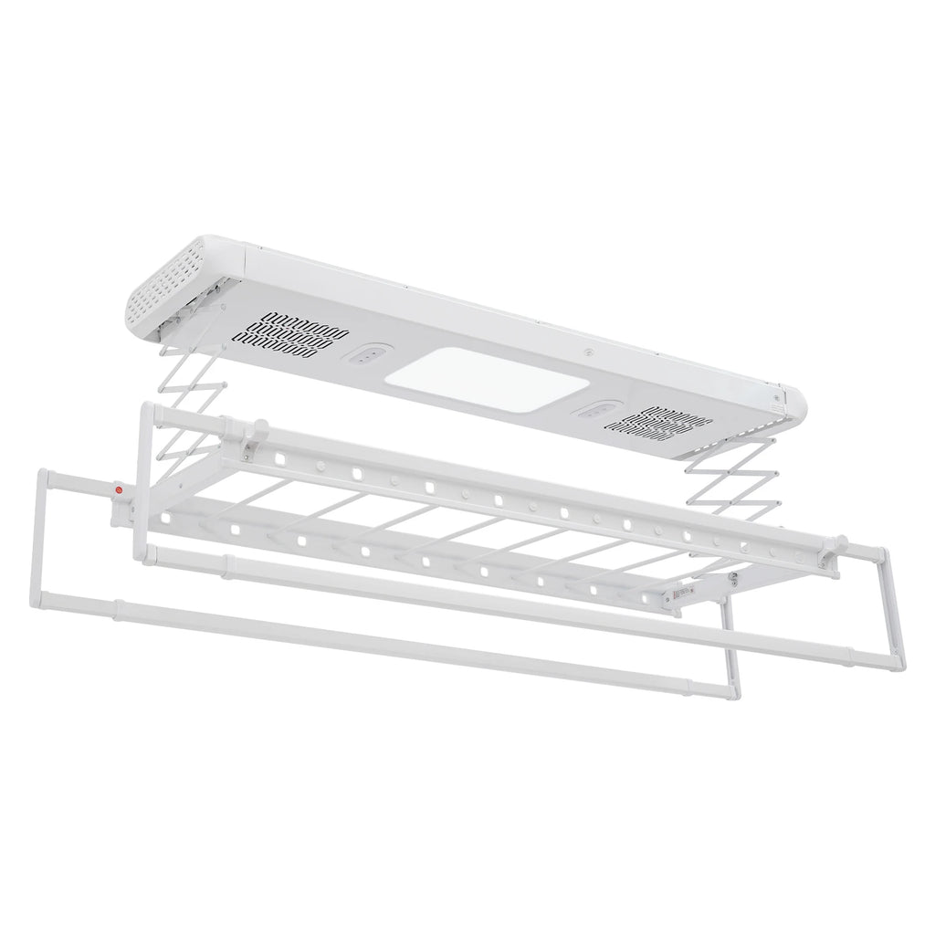 Étendoir plafond électrique LED – ventilation et télécommande