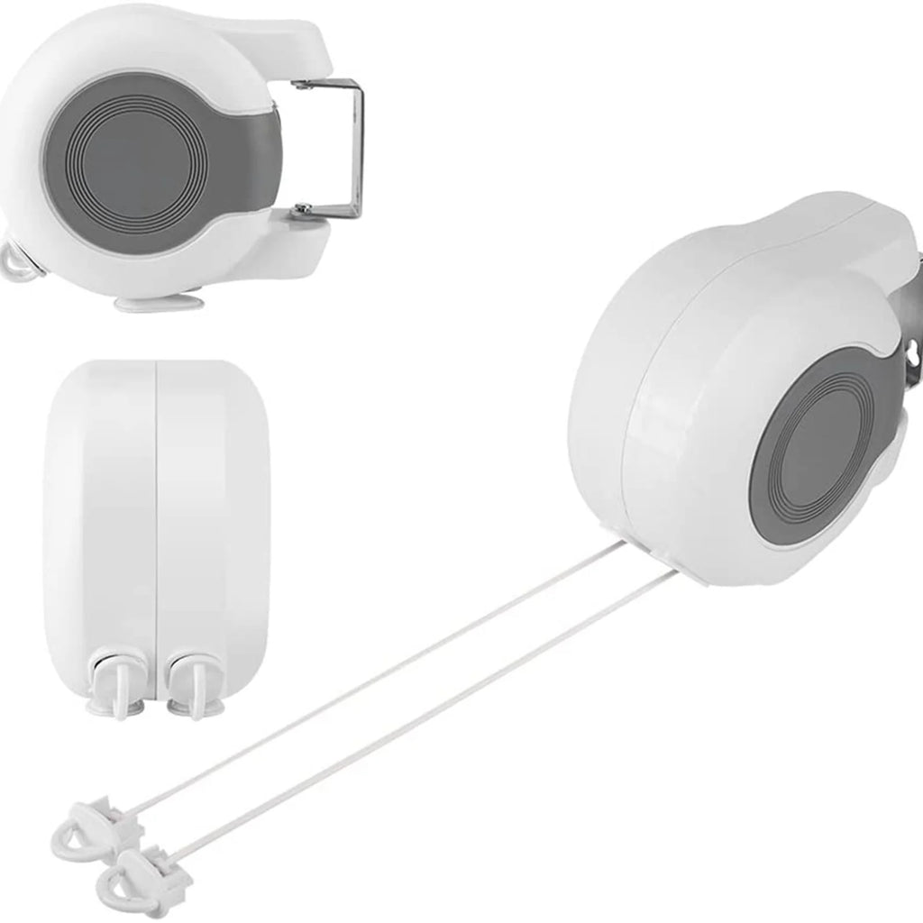 Corde à linge rétractable extérieur – enrouleur double fil
