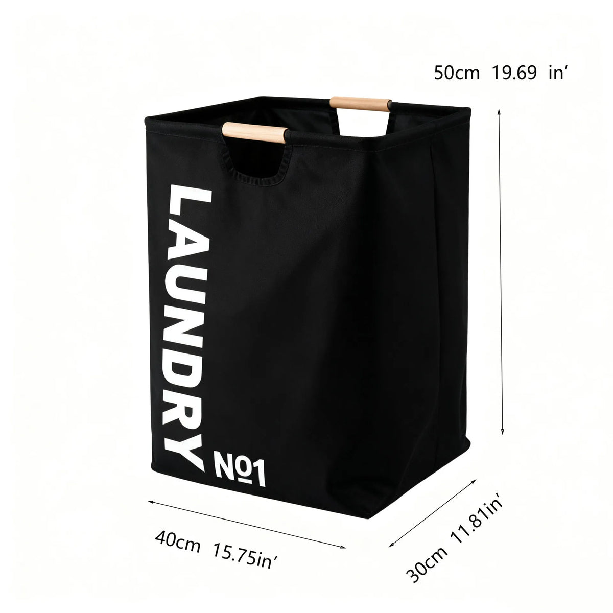 Panier à linge tissu imperméable – noir gris ou blanc 40x30x50cm