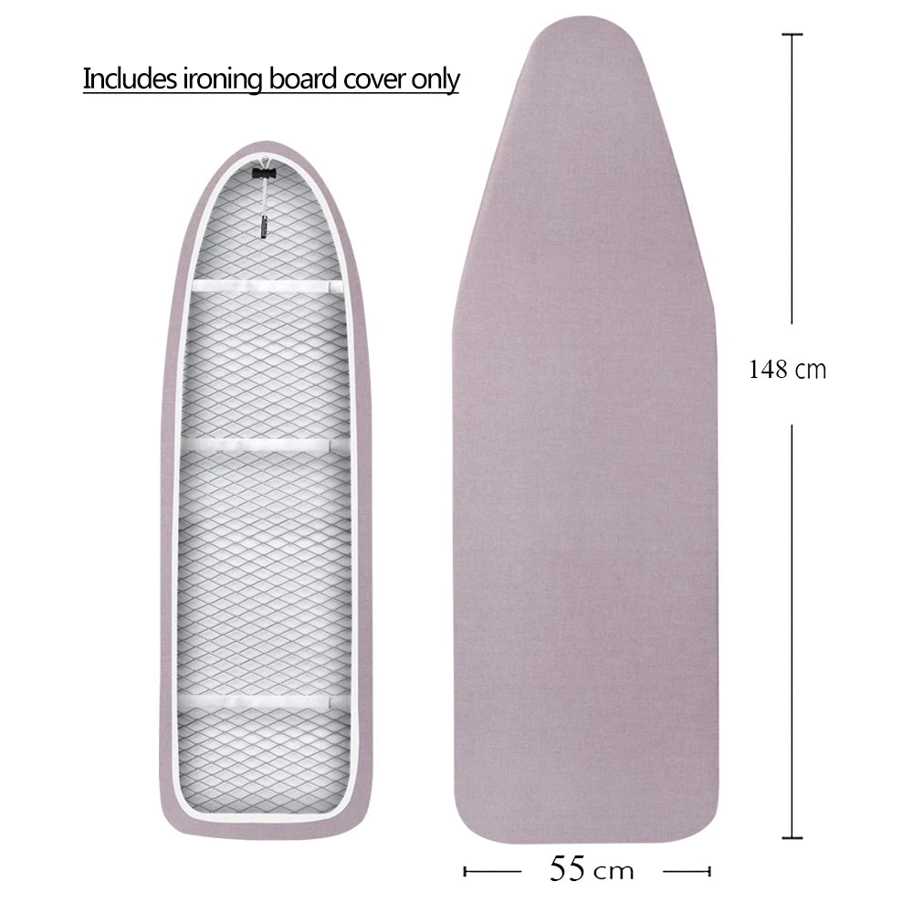 Ironing Board Cover Scorch Resistant, Cotton Cloth Ironing Cover with Padding Heat Reflective Heavy Duty Pad 140x50cm