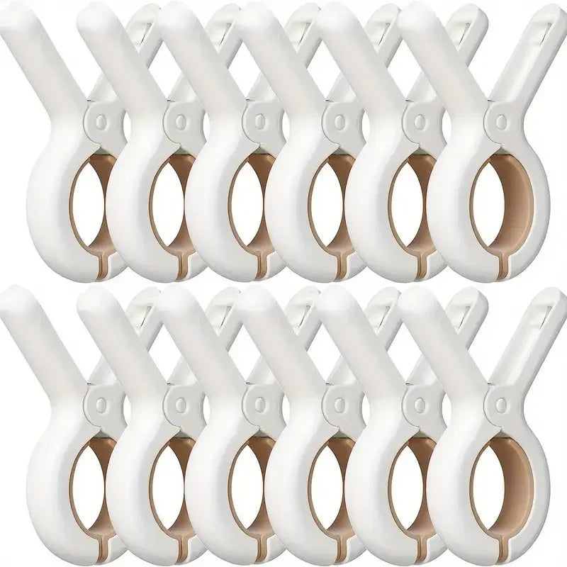 Grandes pinces à linge plastique anti-vent — lot de 3, 6 ou 12