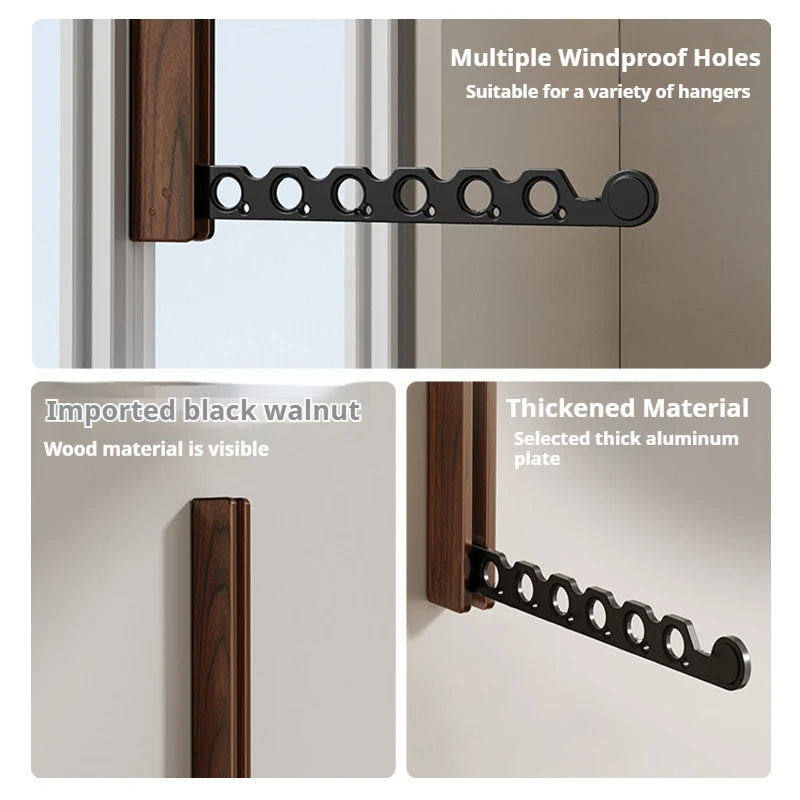Étendoir mural en bois pliable – design rabattable invisible