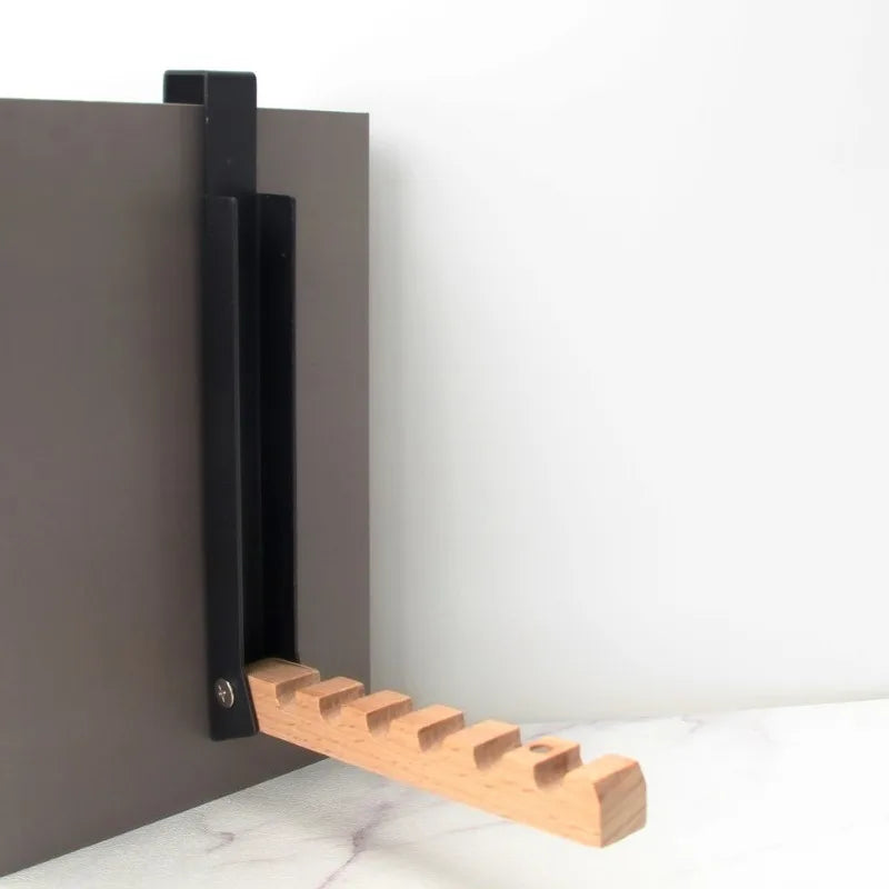 Étendoir porte bois hêtre et fer noir 6 crochets