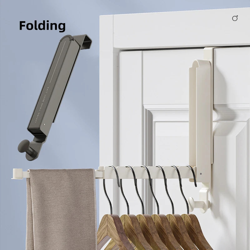 Étendoir porte télescopique aluminium réglage crochet arrière