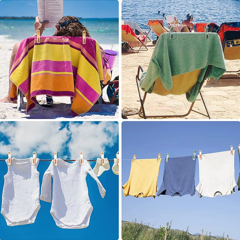 Grandes pinces à linge plastique XXL ouverture 7,7 cm — lot de 3 ou 6