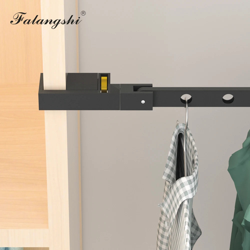 Étendoir balcon barre aluminium pivotante 360° 8 trous noir