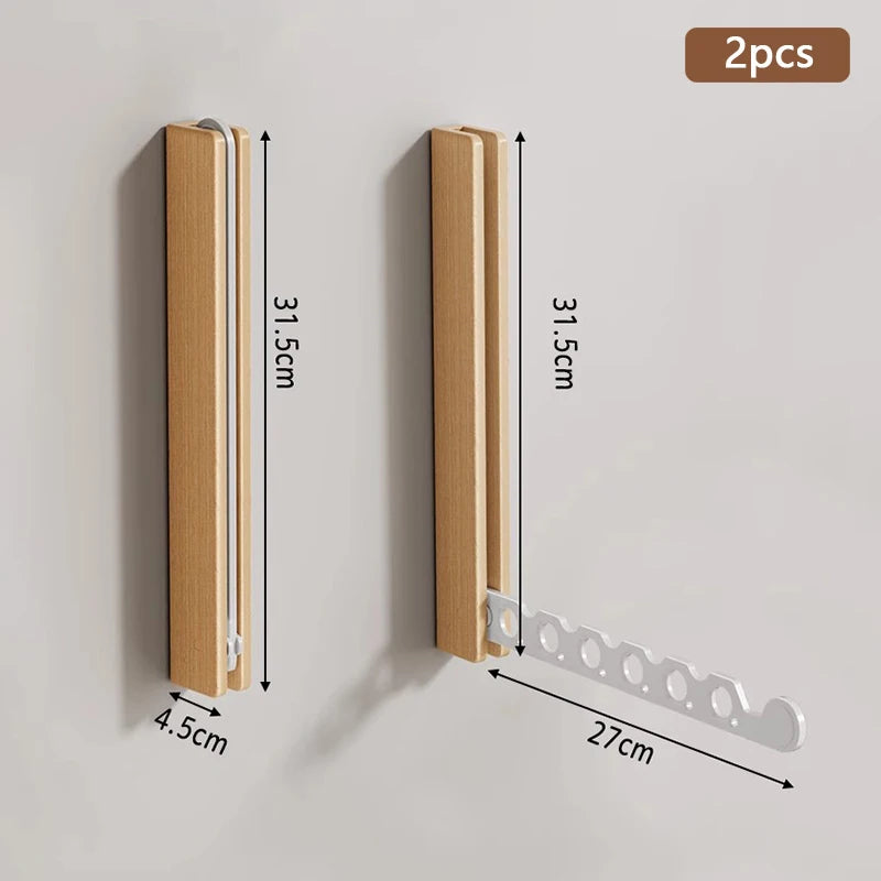 Étendoir mural en bois pliable – design rabattable invisible