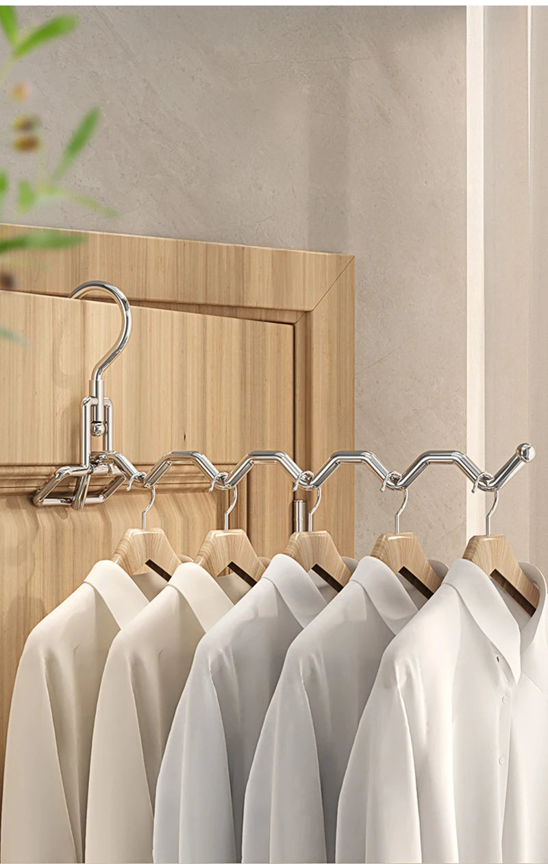 Étendoir porte cintre pliable 5 emplacements voyage inox