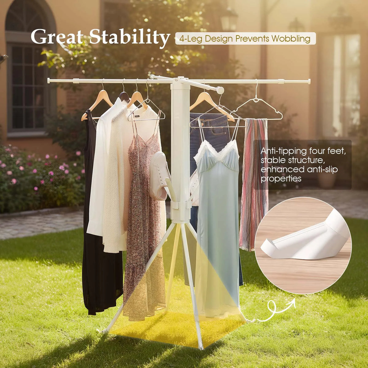 Séchoir parapluie télescopique – sur pied portable