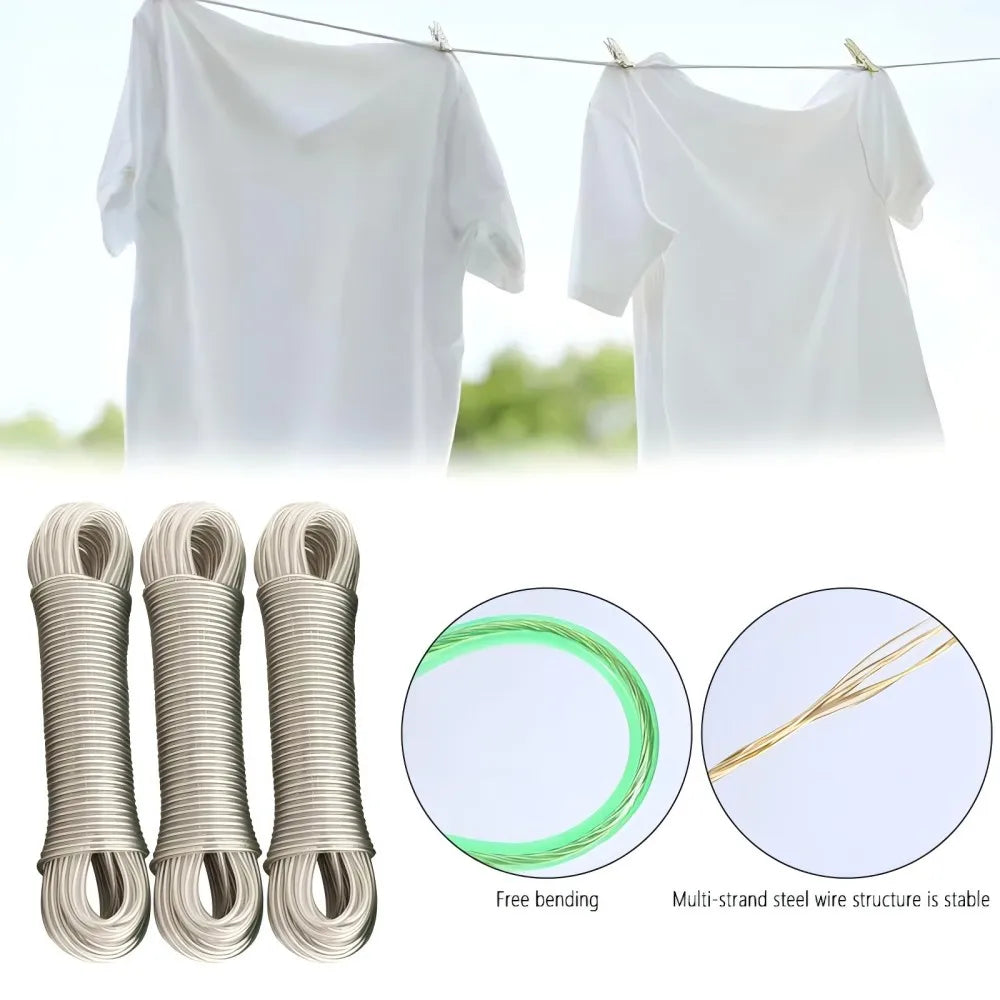 Corde à linge en acier gainé PVC – extérieur