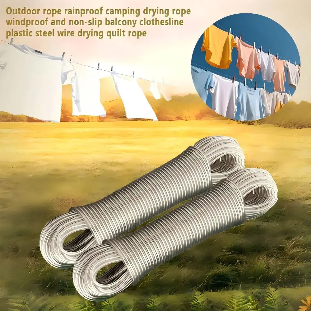 Corde à linge en acier gainé PVC – extérieur