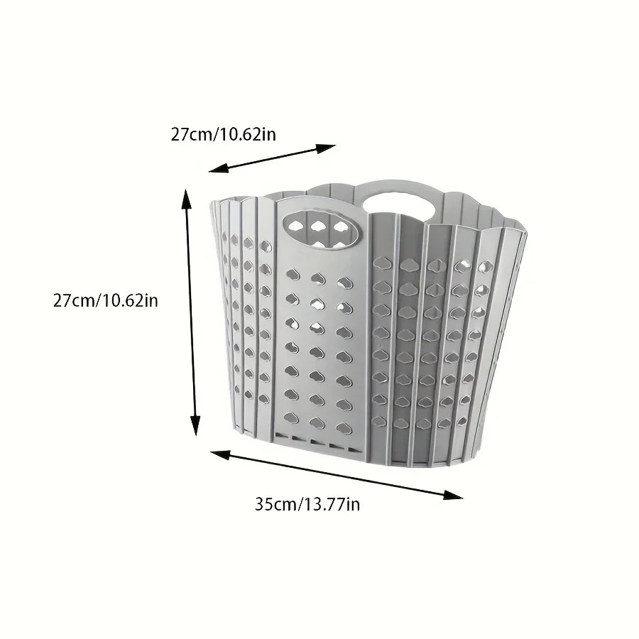 Panier à linge plastique portable pliable – avec poignée