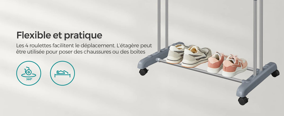 Étendoir tour pliable 4 niveaux à roulettes